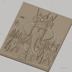Fichier CNC & impression 3D armée antique avec éléphant de guerre, soldats et chevaux, haute qualité relief STL
