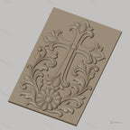 Fichier CNC & impression 3D Croix fleurie ornement décoratif haute qualité relief STL