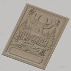 Fichier CNC & impression 3D chasse, cerf, fusil, canard, forêt, texte Hunting is my therapy, haute qualité relief STL