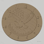 Fichier CNC & impression 3D horloge murale aigle américain relief montagne forêt STL