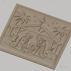 Fichier CNC & impression 3D Nativité, crèche avec Marie Joseph bébé Jésus et animaux, haute qualité relief STL