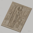 Fichier CNC & impression 3D déesse égyptienne Bastet, chats, colonnes et sphinx, haute qualité relief STL