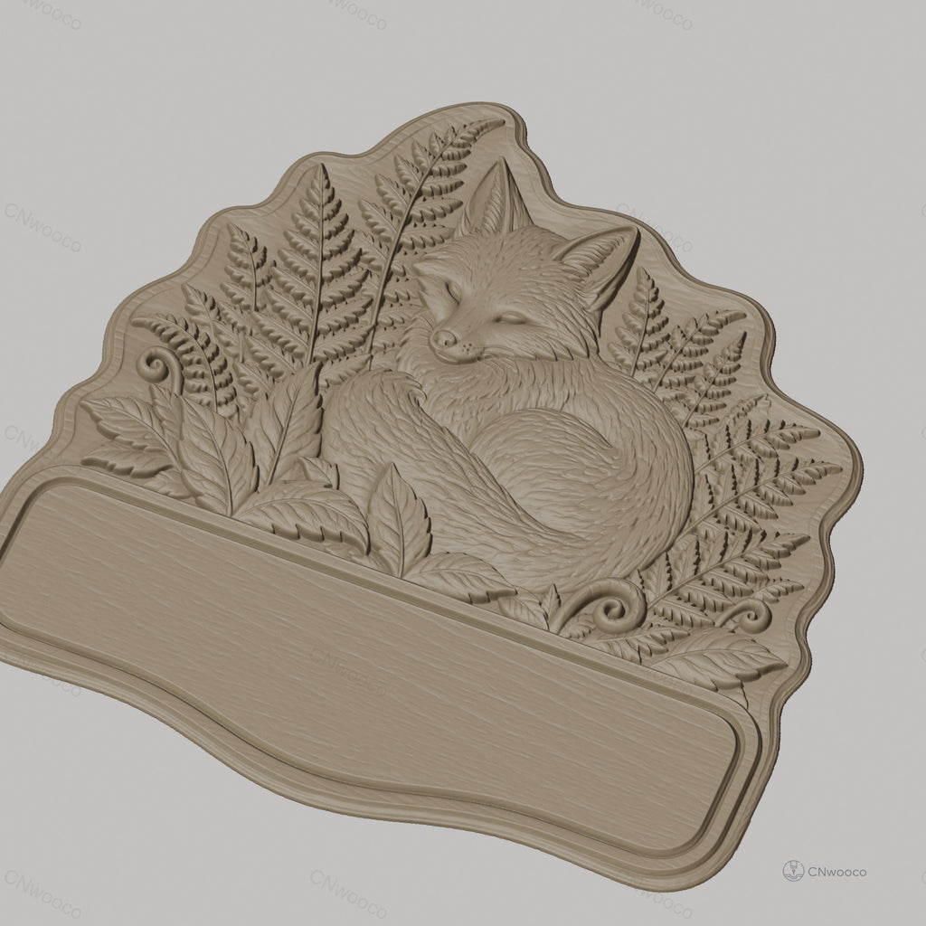 Fichier CNC & impression 3D plaque décorative renard endormi feuille STL très haute qualité