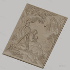 Fichier CNC & impression 3D Jésus priant avec ange, arbre et paysage, haute qualité relief STL