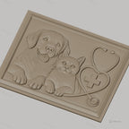 Fichier CNC & impression 3D vétérinaire chien chat stéthoscope cœur croix, haute qualité relief STL