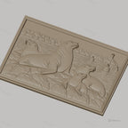 Fichier CNC & impression 3D phoques sur rochers avec phare et bouées haute qualité relief STL