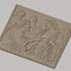 Fichier CNC & impression 3D scène biblique Jésus et Thomas, disciples, haute qualité relief STL