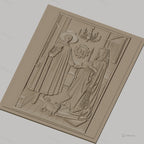 Fichier CNC & impression 3D Portrait de couple historique avec chien et chandelier, haute qualité relief STL