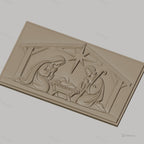 Fichier CNC & impression 3D scène de la Nativité, crèche avec Marie Joseph et bébé Jésus, haute qualité relief STL