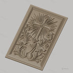 Fichier CNC & impression 3D religieux, croix, mains en prière et lys, haute qualité relief STL