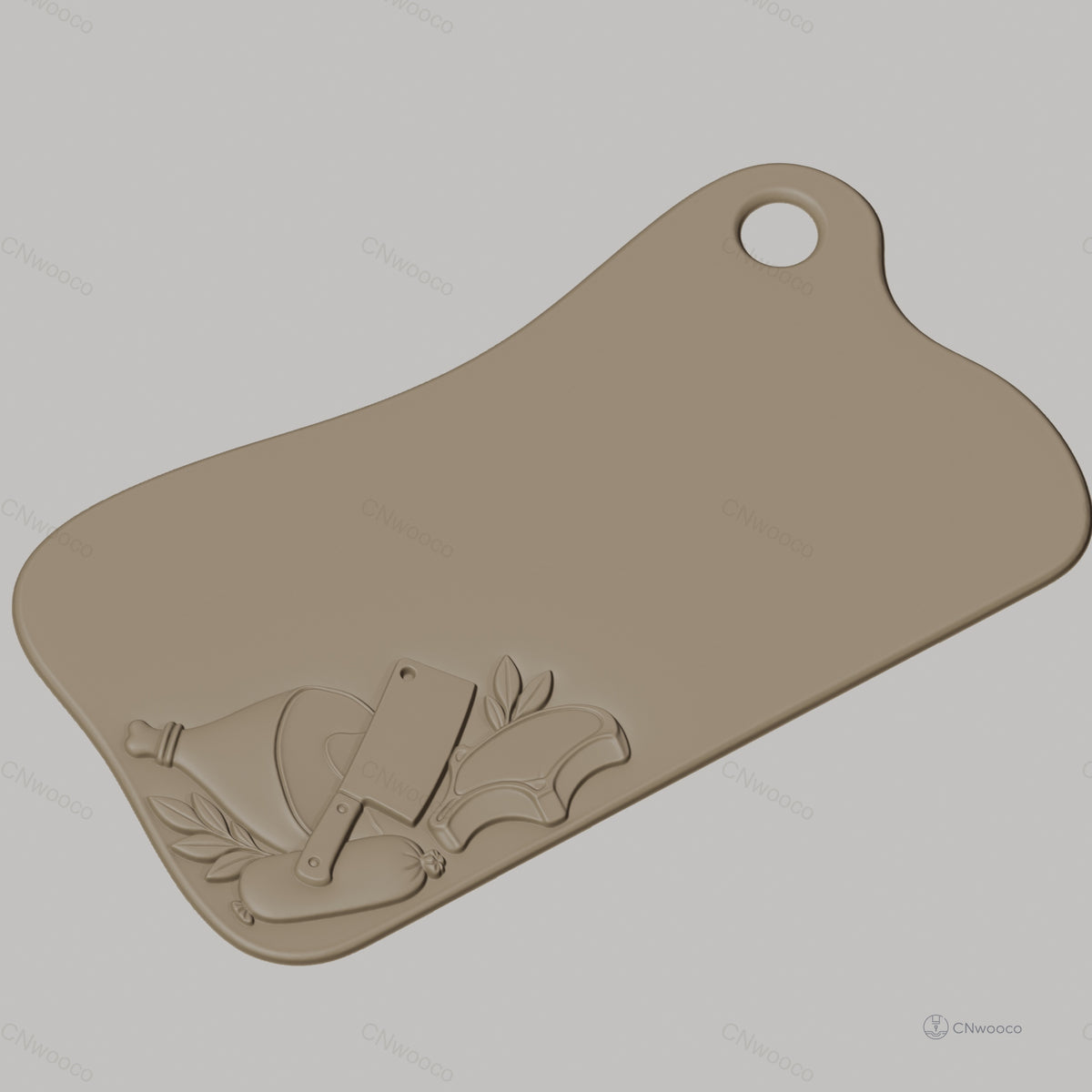 Fichier CNC planche à découper, viande, couteau, bas-relief pour sculpture sur bois, STL