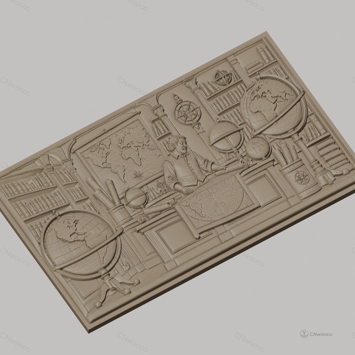 Fichier CNC & impression 3D cartographie, bibliothèques, globes terrestres, homme et cartes ancienne, haute qualité relief STL