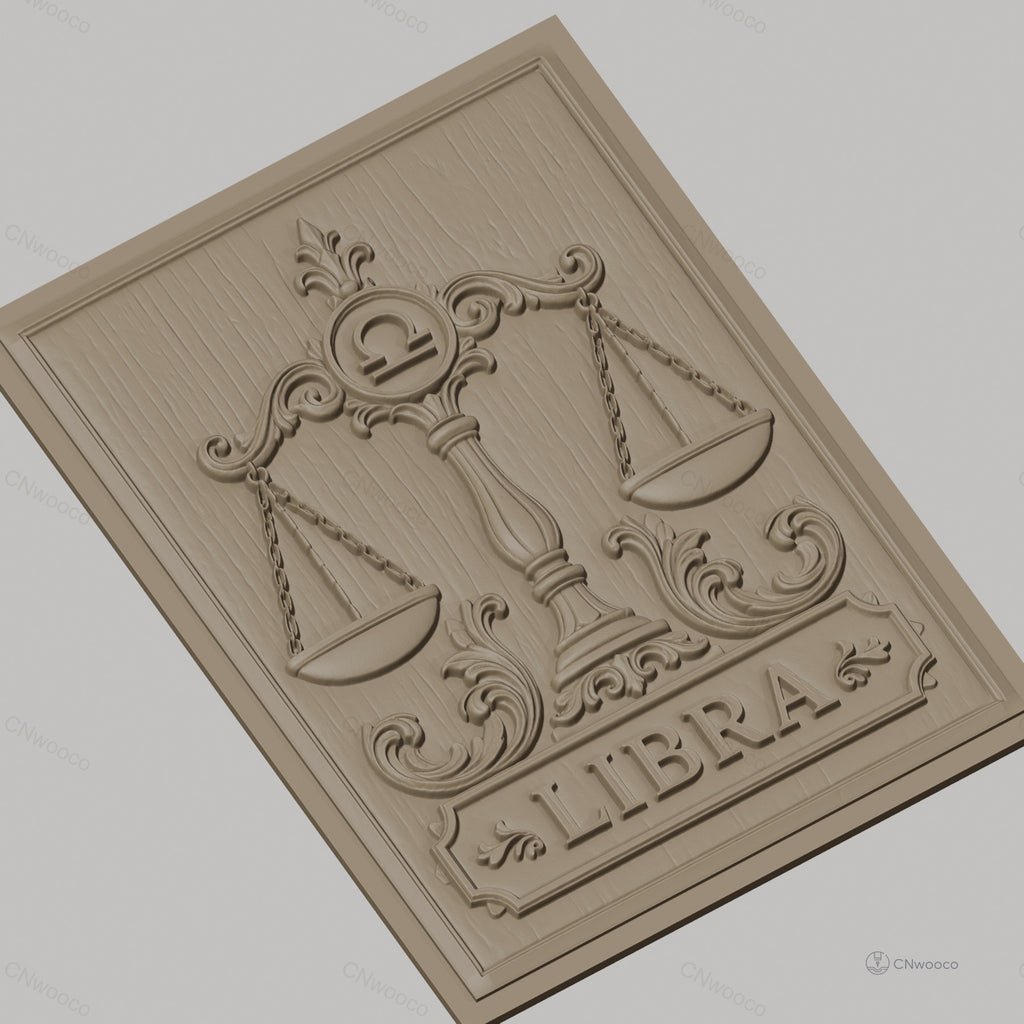 Fichier CNC & impression 3D Balance zodiacale, symbole Balance, ornements floraux, haute qualité relief STL