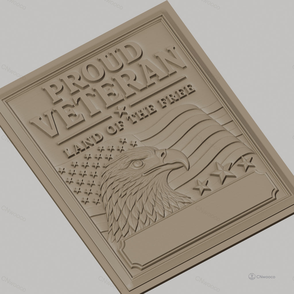 Fichier CNC & impression 3D vétéran fier, aigle, drapeau américain, étoiles, haute qualité relief STL