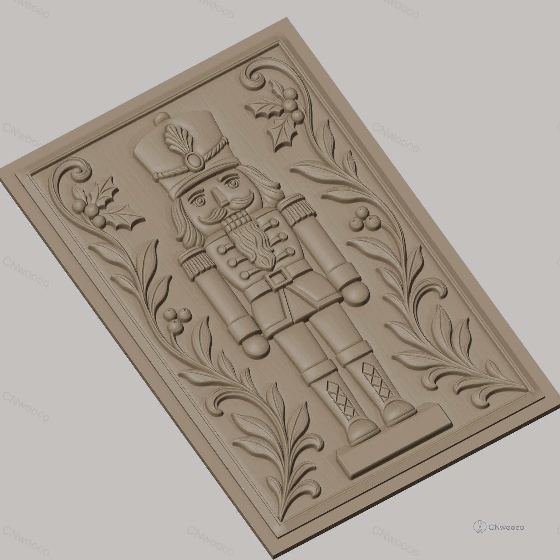 Fichier CNC & impression 3D casse-noisette, décoration florale, haute qualité relief STL
