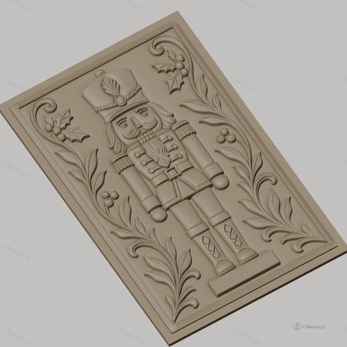 Fichier CNC & impression 3D casse-noisette, décoration florale, haute qualité relief STL