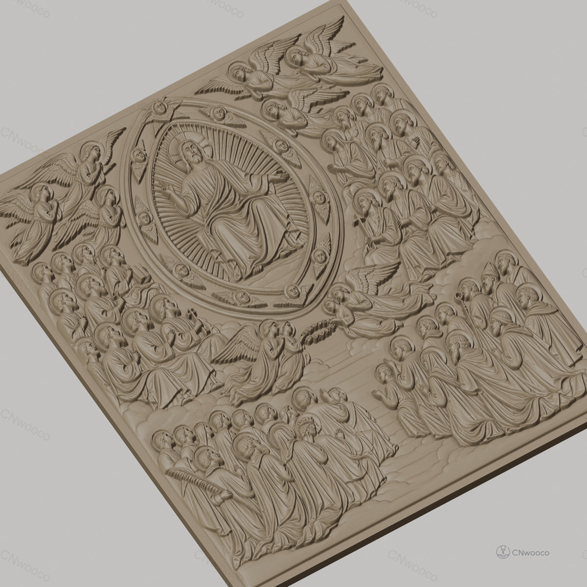 Fichier CNC & impression 3D christ en gloire, anges et apôtres, haute qualité relief STL