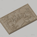 Fichier CNC & impression 3D Cène, Jésus et apôtres au repas, haute qualité relief STL