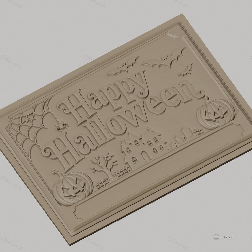 Fichier CNC & impression 3D Halloween, citrouilles, chauves-souris, maison hantée, toile d'araignée, haute qualité relief STL