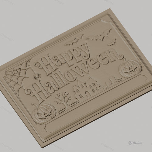 Fichier CNC & impression 3D Halloween, citrouilles, chauves-souris, maison hantée, toile d'araignée, haute qualité relief STL