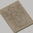 Fichier CNC & impression 3D ange guerrier, épée, ailes, portail céleste haute qualité relief STL