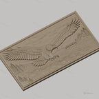 Fichier CNC & impression 3D aigle en vol, rivière, forêt, montagne, maison, pont, haute qualité relief STL