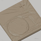 Fichier CNC & impression 3D Résurrection chrétienne, tombe vide, croix et rayon de lumière, haute qualité relief STL