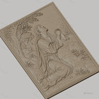 Fichier CNC & impression 3D Jésus en prière au jardin, arbres, disciples endormis, haute qualité relief STL