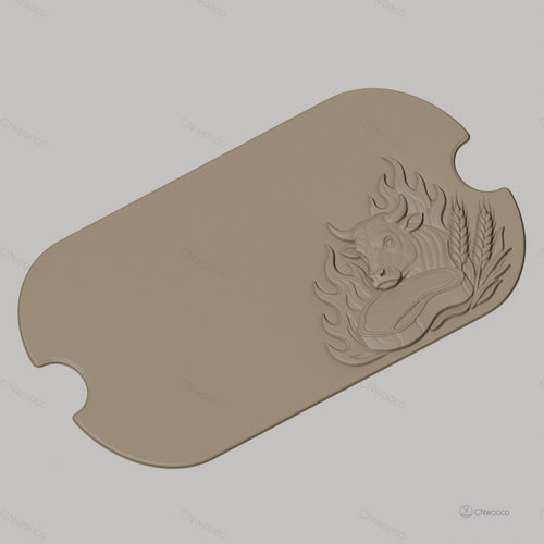 Fichier CNC thème viande boeuf steak flammes épi bas-relief pour sculpture sur bois, STL