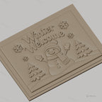 Fichier CNC & impression 3D bonhomme de neige hiver, sapins et flocons, haute qualité relief STL