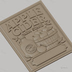 Fichier CNC & impression 3D Apple Cider, panier de pommes et bouteille, haute qualité relief STL
