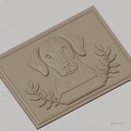 Fichier CNC & impression 3D chien dalmatien portrait avec feuilles décoration haute qualité relief STL