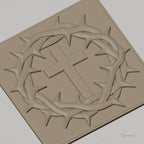 Fichier CNC & impression 3D Croix chrétienne et couronne d'épines, haute qualité relief STL