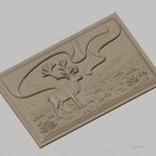 Fichier CNC & impression 3D Cerf avec bois, paysage montagnard et plantes, haute qualité relief STL