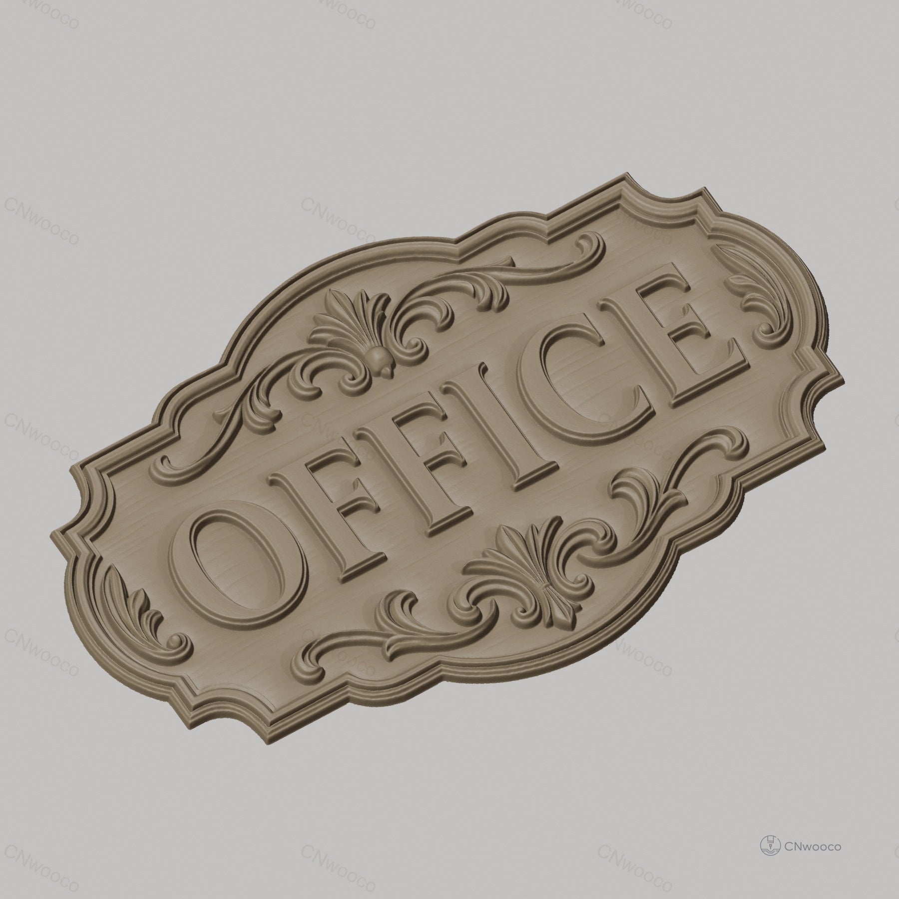 Fichier CNC & impression 3D plaque Office décoration florale, STL très haute qualité