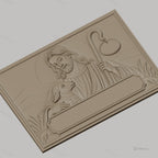 Fichier CNC & impression 3D Jésus bon berger avec agneau, bâton de berger, haute qualité relief STL