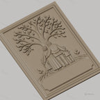Fichier CNC & impression 3D arbre de vie famille enfants haute qualité relief STL