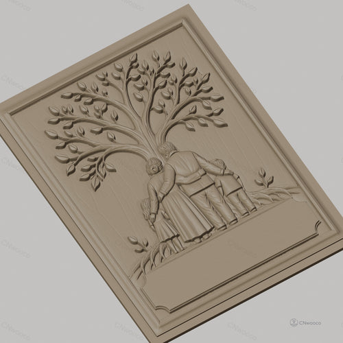 Fichier CNC & impression 3D arbre de vie famille enfants haute qualité relief STL