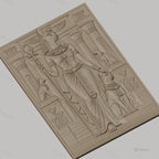 Fichier CNC & impression 3D déesse égyptienne Bastet, chats, colonnes et sphinx, haute qualité relief STL