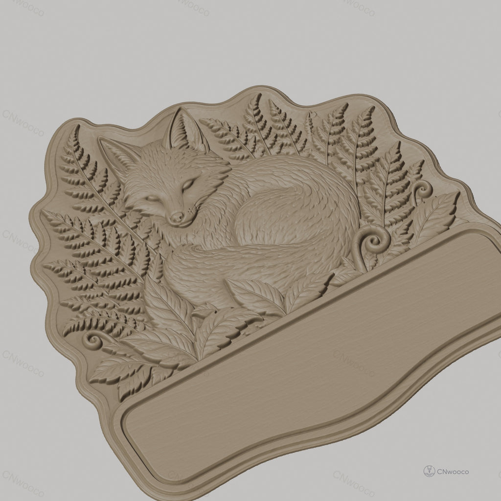 Fichier CNC & impression 3D plaque décorative renard endormi feuille STL très haute qualité
