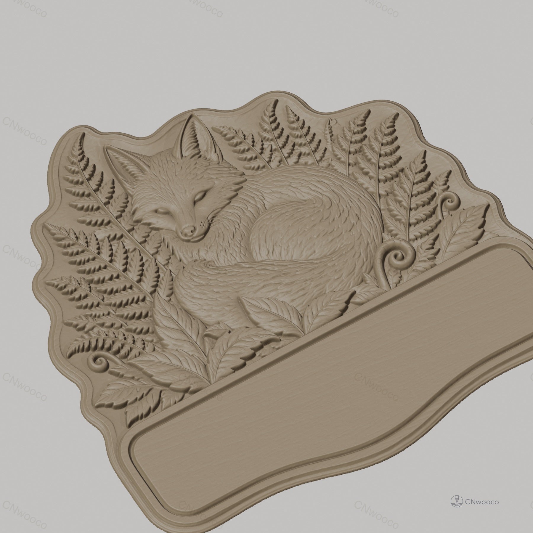Fichier CNC & impression 3D plaque décorative renard endormi feuille STL très haute qualité