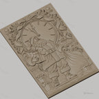 Fichier CNC & impression 3D Père Noël avec horloge et cadeaux, haute qualité relief STL