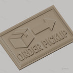 Fichier CNC & impression 3D thème pick up commande, boîte colis flèche direction, haute qualité relief STL