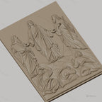 Fichier CNC & impression 3D scène religieuse Jésus et apôtres, haute qualité relief STL