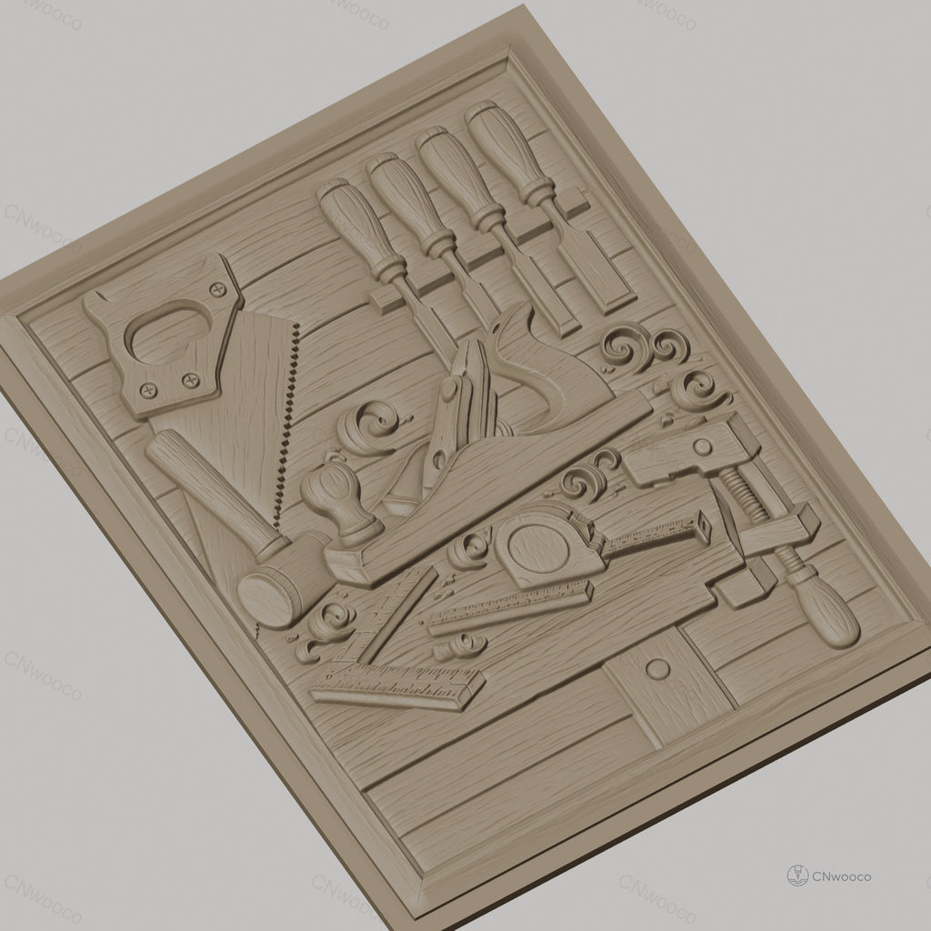 Fichier CNC & impression 3D outils de menuiserie, scie, rabot, marteau, équerre, serre-joint, haute qualité relief STL