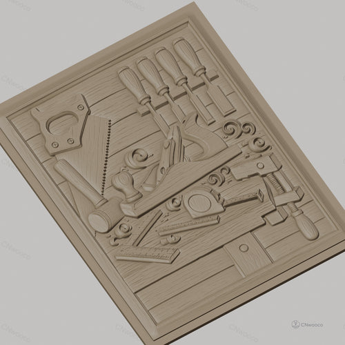 Fichier CNC & impression 3D outils de menuiserie, scie, rabot, marteau, équerre, serre-joint, haute qualité relief STL