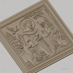 Fichier CNC & impression 3D saint François avec animaux, cerf oiseaux et lapin, haute qualité relief STL