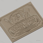Fichier CNC & impression 3D panneau bois, outils de menuiserie et texte en relief, haute qualité relief STL
