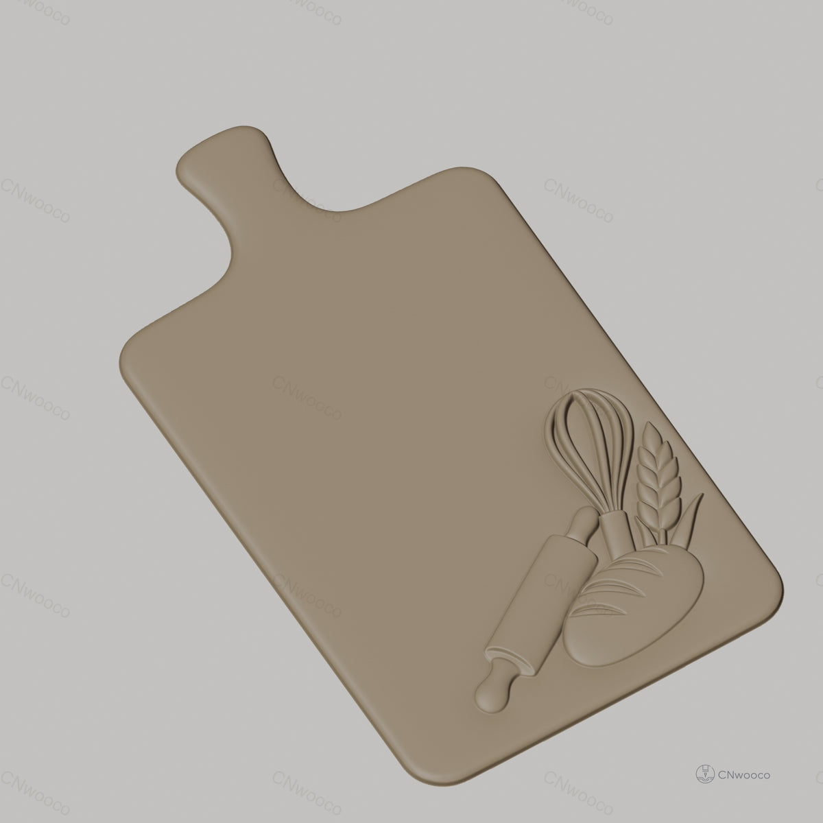 Fichier CNC cuisine, pain, rouleau, fouet, épi de blé bas-relief pour sculpture sur bois, STL
