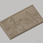 Fichier CNC & impression 3D scène biblique Jésus et disciples bord de mer haute qualité relief STL